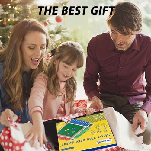 Image of Wooden Shut The Box Game for Kids & Adults | 4-Player Math Learning Board with Dice | Montessori Educational Toy | Wooden Number Flip Strategy Game | Family Board Game