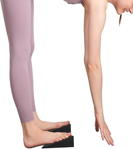 Miniatura 5 de 2 piezas de plataforma de yoga para sentadillas, bloque inclinado, antideslizante, inclinado, estirador de pantorrillas para estiramiento de pies,