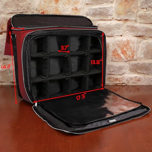 Image of ENHANCE Collector's Edition MTG Bag fits Deck Boxes, Top Loader Binder, Commander Deck, & More TCG Accessories - TCG Travel Bag with Card Defender Screen, Customizable Interior (Dragon Red)