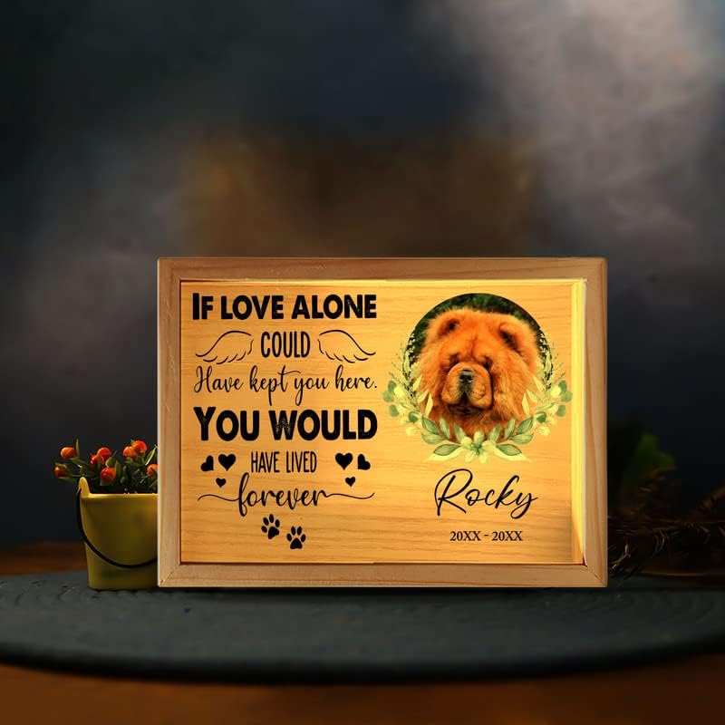 Miniatura 2 de Personalised In Loving Memory Wooden Photo Frame Light, Custom Night Light Photo Box, You Were My Favorite Hello and My Hardest Goodbye, Chow Chow