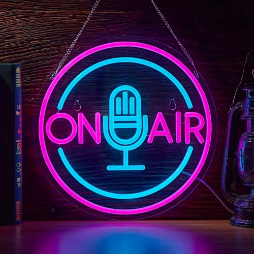 Image of On Air Neon Sign Live On Air LED Light for Streaming Gaming Recording Studio Decor Round On Air Light Up Signs for Influencers Streamers Gamers, USB Powered, 12.6 X 12.6 inchs