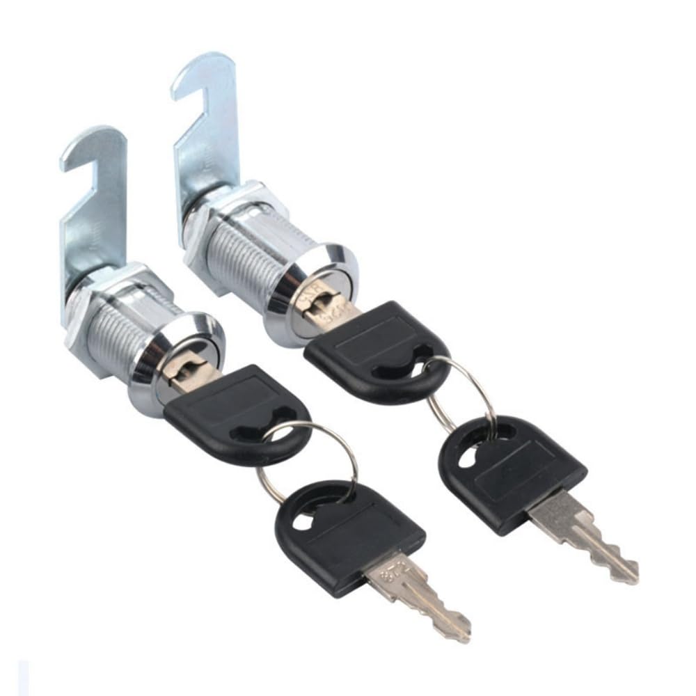 4 Pcs Cabinet Lock,Metal Cylinder Cabinet Locker Locks,Cam Lock with Key Alike, DrawerLocking with 2 Different Locks Plates (40mm)