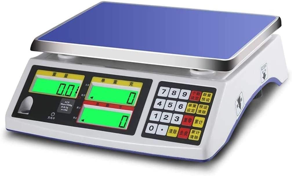 Electronic Scales High-Precision Kitchen Food Stainless Steel Counting Scale Industrial LED High-Definition Display for Factories Retail Outlet Store (White 15kg/0.2g) (White 15kg/0.5g)