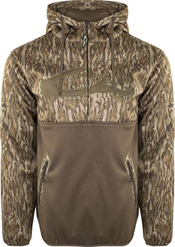 Drake Waterfowl MST Endurance 1 4 Zip Hoodie Mossy Oak Bottomland XLarge