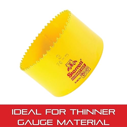Miniatura 3 de Starrett FCH0334-G - Sierra de agujero recto de corte rápido bimetálica con dientes HSS resistentes a la abrasión, ideal para cortar metal, acero y