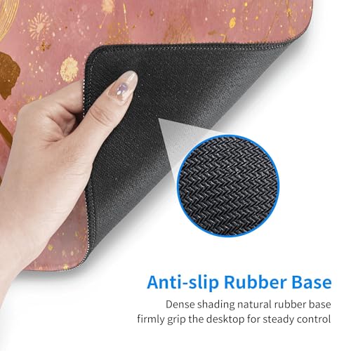 Image of Fairy Butterfly Flower Extended Gaming Mouse Pad, with Stitched Edges Large Mouse Pad Desk Protector, Rubber Base Mousepad Keyboard Mouses Mat for Work Game Office Home- 32 inch X 12 inch Inch,E166
