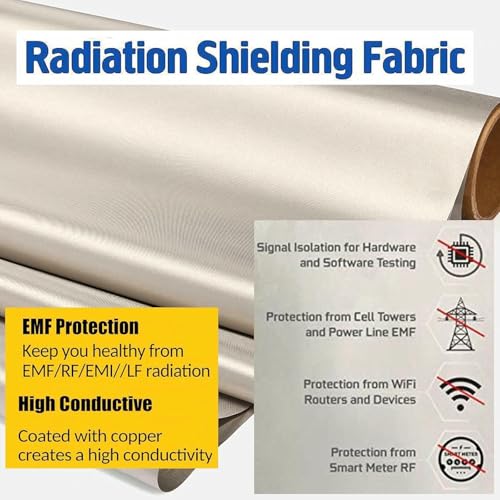 Tissu de blindage EMF matériau conducteur anti WiFi et RFID 6m
