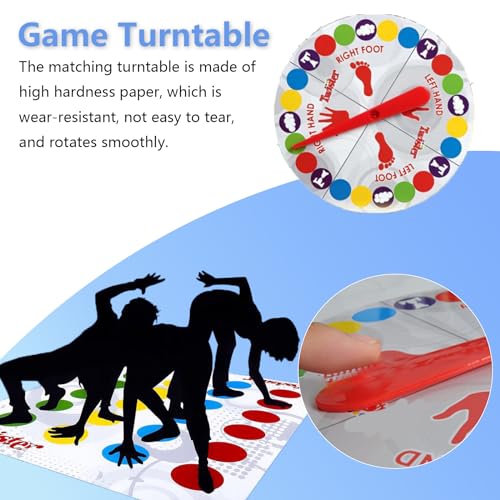 Twister Spiel für Kinder & Erwachsen, Twisting Spiele Ab 6 Jahre, Kindergeburtstag Spiele Bodenspiel mit Spielmatte, Gartenspiele, Partyspiele, Familienspiel, Lustiges Spiel Für Drinnen Und Draußen