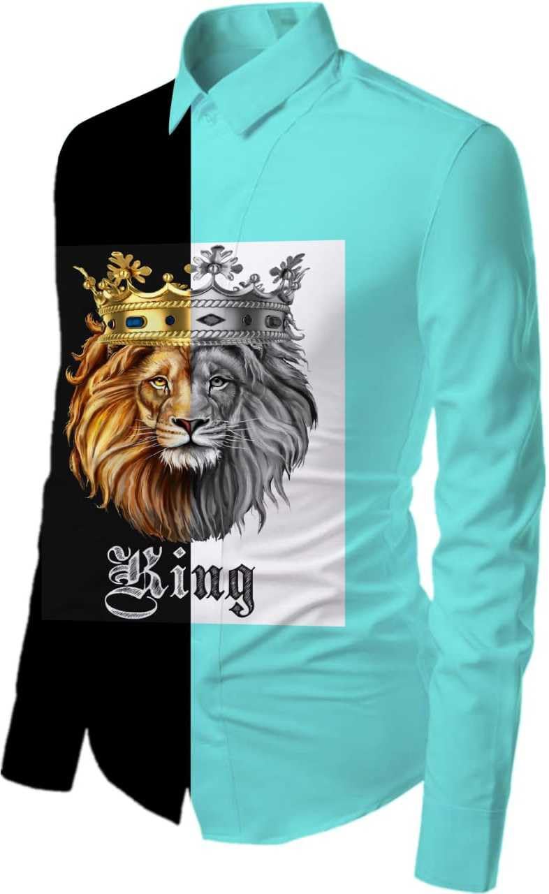 Polycotton Graphic Print Shirt Fabric (Unstitched) PJE-UShirtLionLBE-1-picture-26