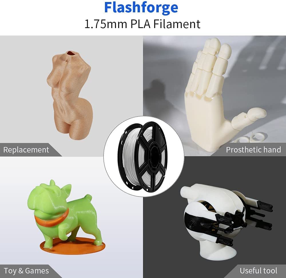 FLASHFORGE 1.75mm PLA filamento di stampa 3D in bobine da 1kg/0.5kg per la serie Creator, serie AD, serie Dreamer e serie Finder (0.5KG, Menta speziata)