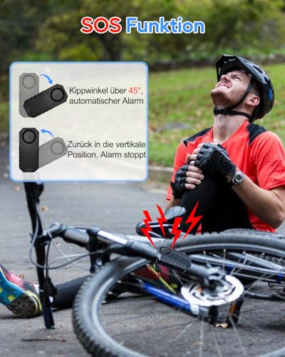 Cruxer 2 Fahrrad Alarmanlage mit Fernbedienung,Fahrrad zubehör Drahtlos Diebstahlsicherungen,Motorrad Fahrrad Alarm,Fahrradalarmanlagen alarmschloss fahrradschloss mit alarmfunktion für Ebike Scooter