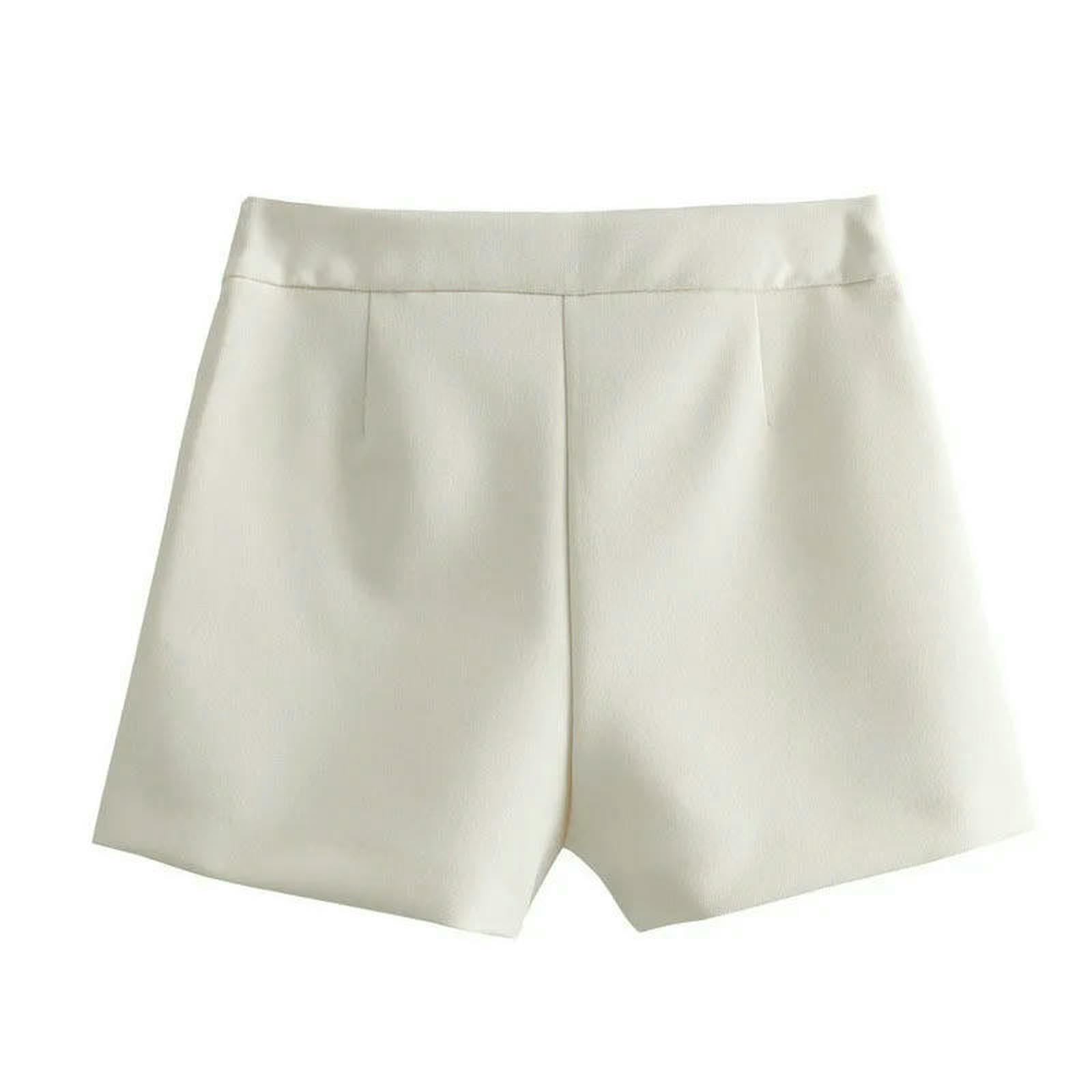 CHENSHI Gonna Lunga Pantaloncini A Vita Alta da Donna Gonne Tasche Frontali alla Moda Minigonna Ufficio Divisa Asimmetriche Vintage con Cerniera Laterale-Nero-XS