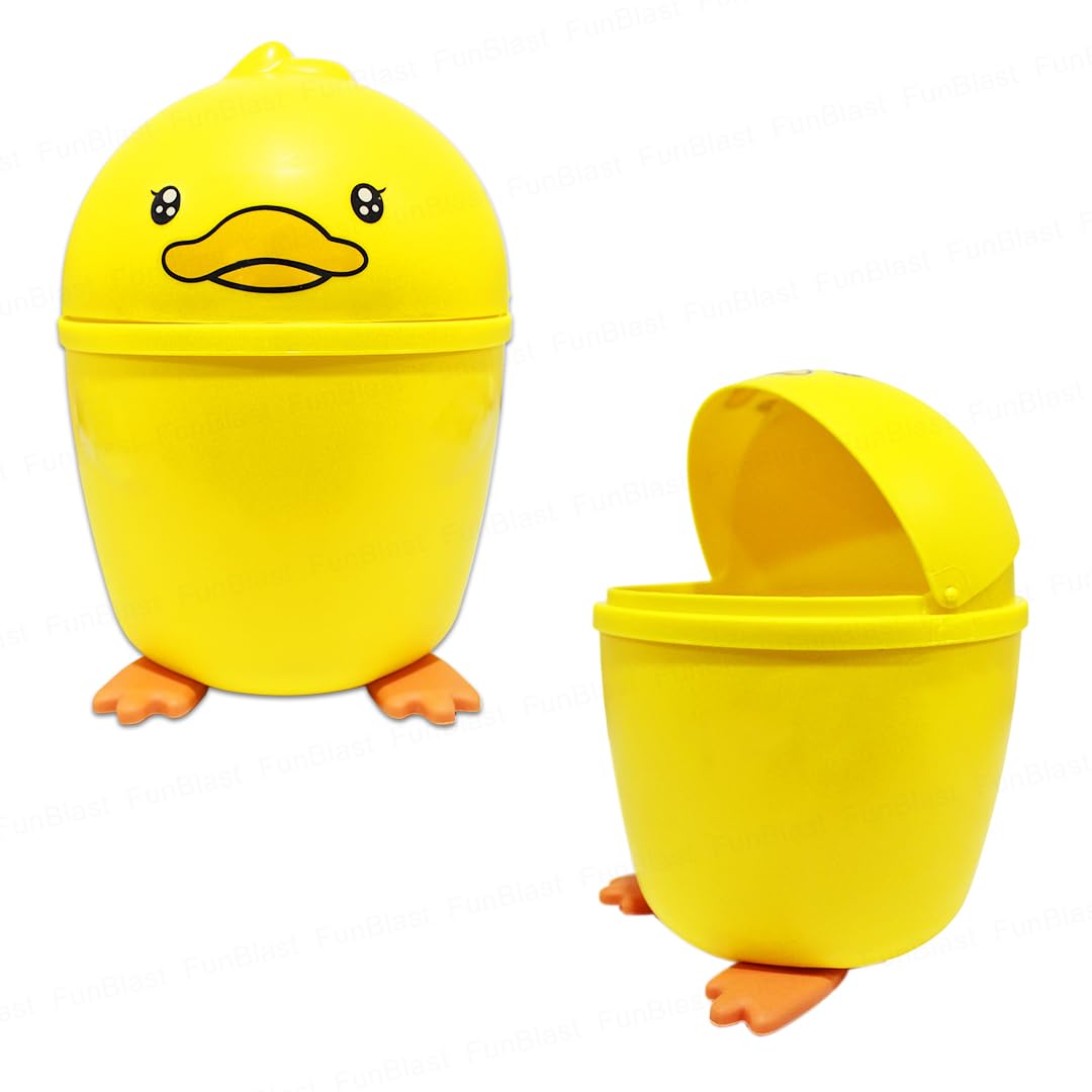 FunBlast Mini Desktop Dustbin - Swing Lid Trash Can -1