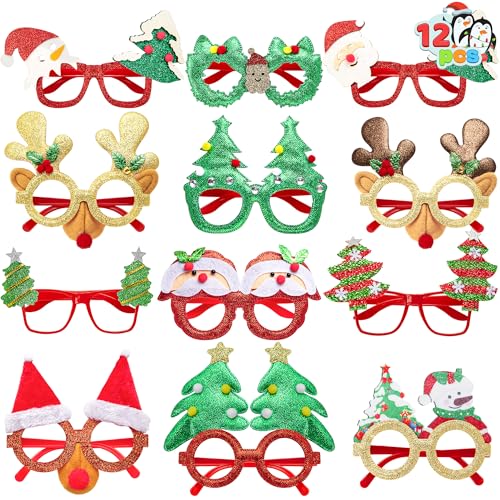 JOYIN 12 Stück Weihnachtsbrillen Rahmen Kostüm Brillen für...