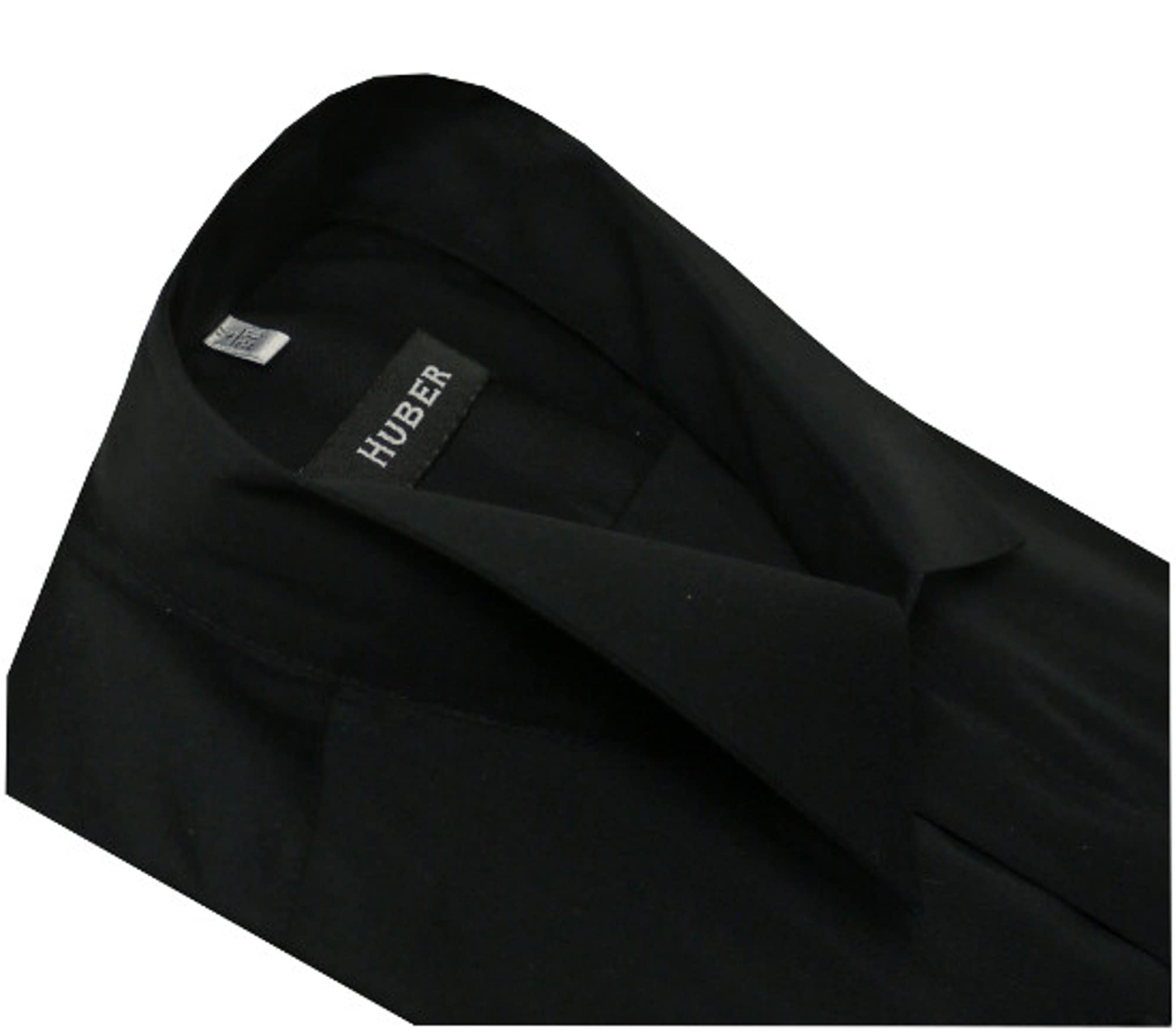 HUBER Smokinghemd schwarz Kläppchenkragen HU-9022 Regular