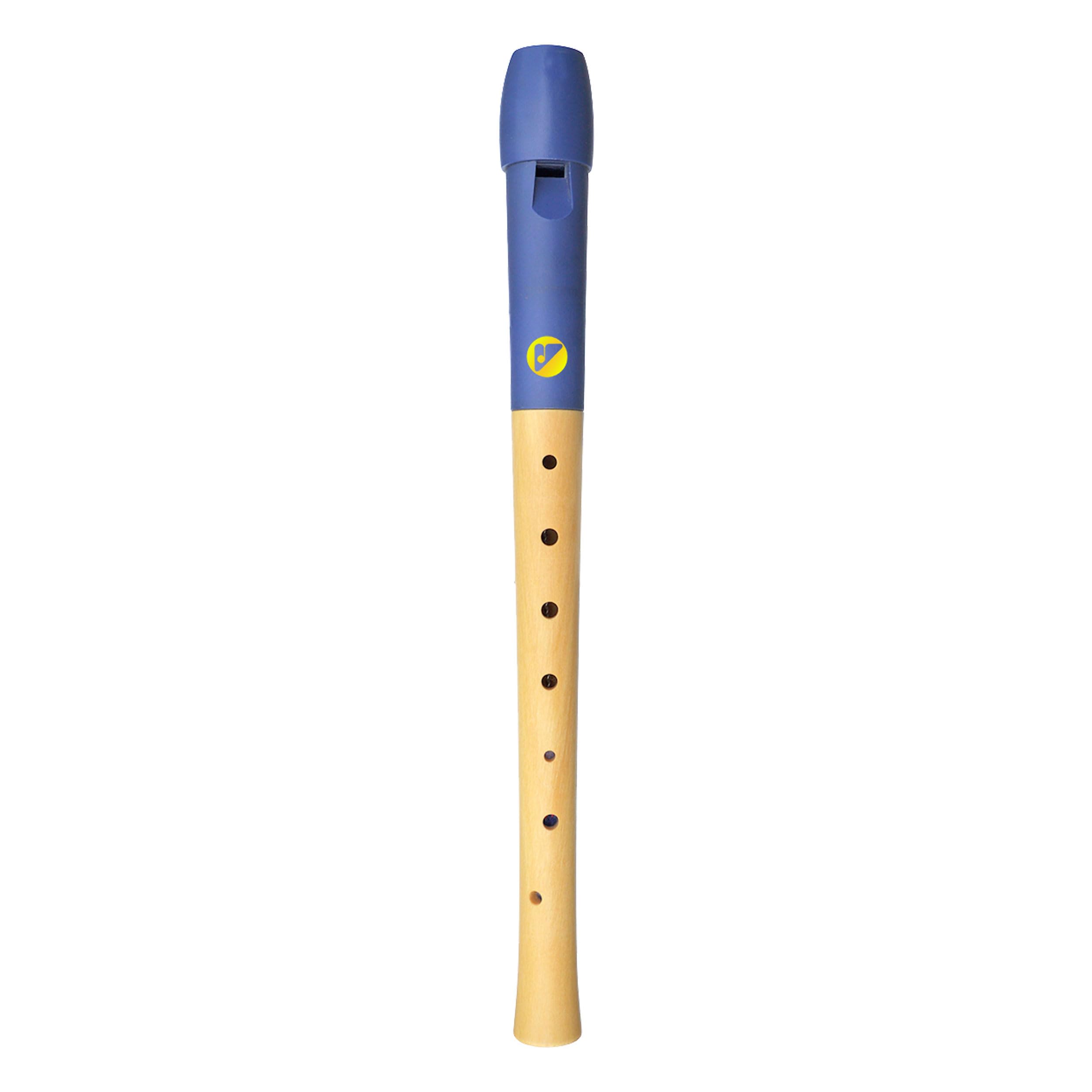 Voggenreiter Recorder made children from 6 years and beginners including master (learning software app) -German fingering flute head, Blue/natural-wood/plastic (1142)