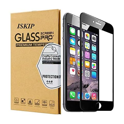 ISKIP [2 Pack] Screen Protectors for iPhone 7 8, Full Coverage 3D Tempered Glass Protective Film Edge to Edge Protection [Soft Edge Hybrid] for iPhone 7 8 Tempered Glass 4.7'' (Black) Cover