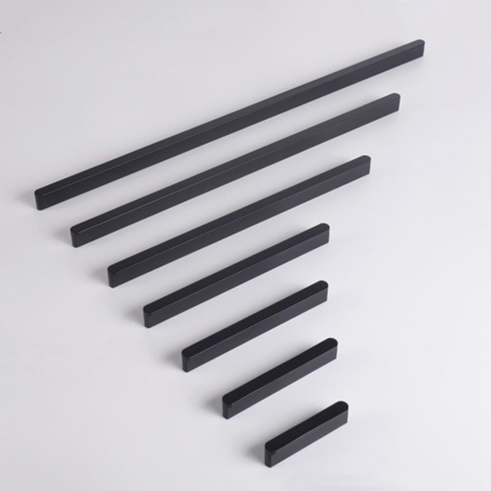 Semplicità moderna, maniglie for armadietti da cucina nere, maniglie for armadietti da 2 pezzi Moderne, solide lega di alluminio | Superficie anodizzata, centro fori: 64.900 mm, maniglie for armadiett