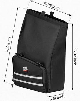 KEMIMOTO Swingarm Bag Foldable Expandable 16L Large Capacity with Quick Install Straps Motorcycle Swing Arm Side Bag Waterproof Universal Compatible with Softtail Sportster Street Bob Rebel