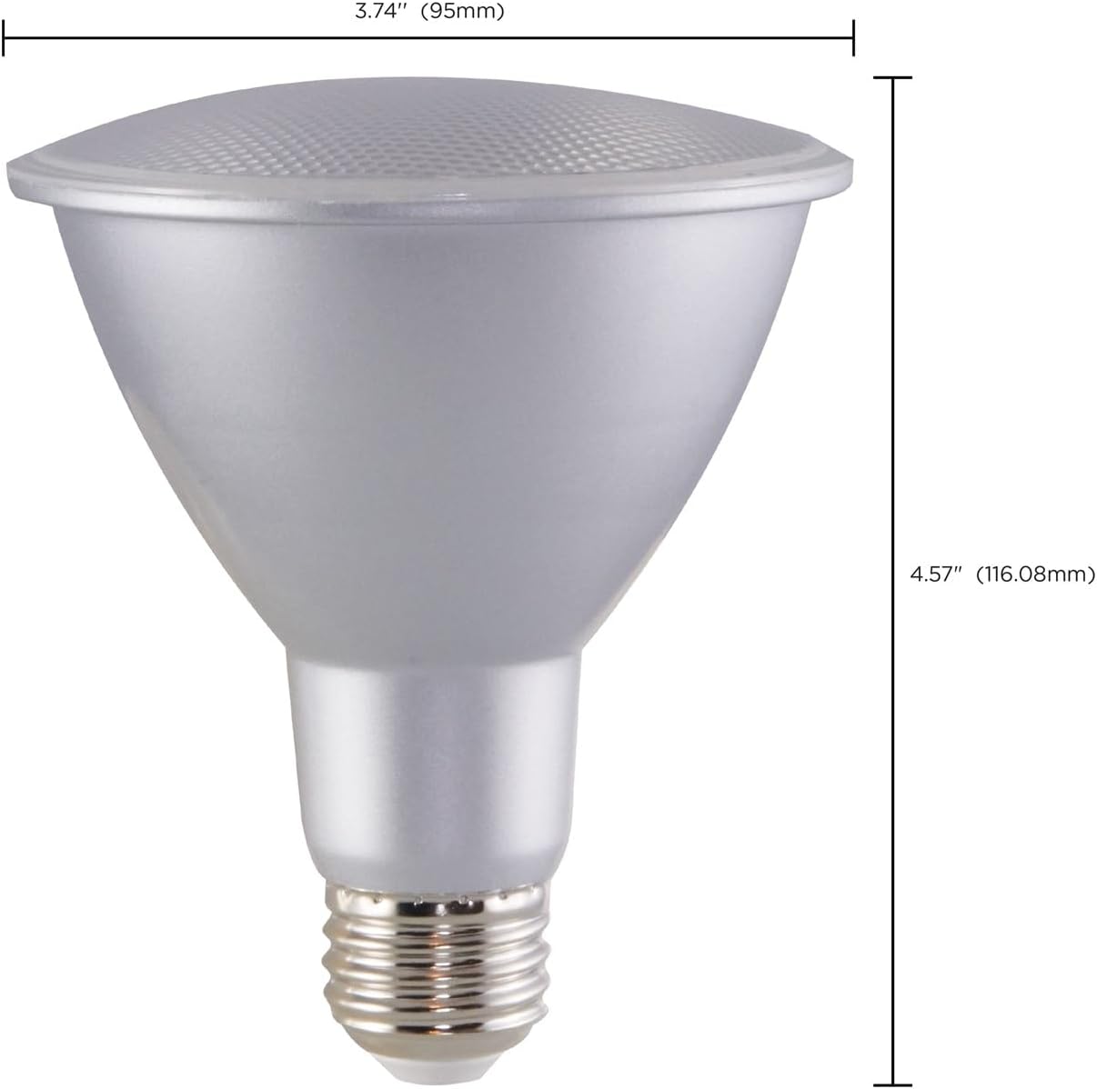Satco S29425 12.5W Long-Neck PAR30 LED Reflector Bulb, 75W Replacement, 2700K, Clear