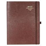 Planner 2026-2027 - JUL 2026 - JUN 2027, Academic Planner 2026-2027, 26-27 Planner, Weekly and Monthly Planner, Leather Cover Calendar Planner with Thick Paper, Back Pocket with Notes Pages, Brown (8.5' x 11')