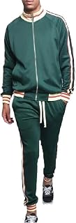 Conjunto De Chándal Informal para Hombre, Moda, Color Sólido, Cuello Alto, Cremallera, Sudadera y Pantalones Deportivos, Conjunto De Dos Piezas Verde Oscuro L