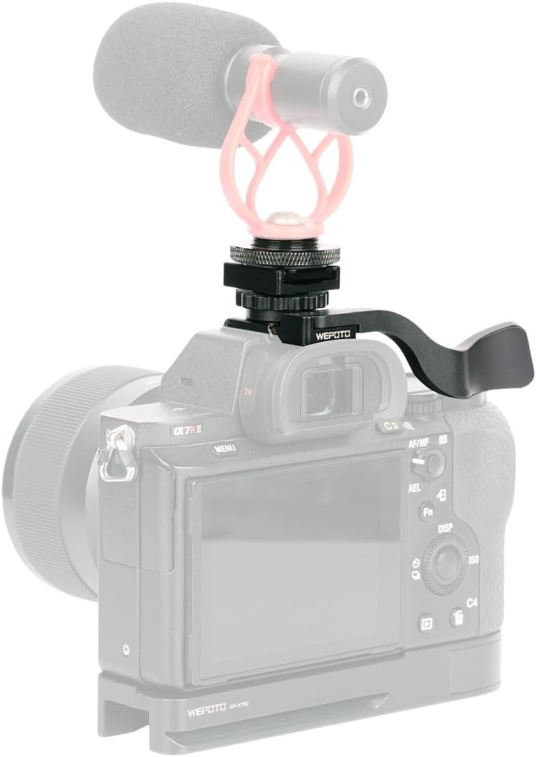 Camera Thumb Grip with Detachable Cold Shoe Mount, Ergonomic Thumb Rest for Sony A7M/A7R/A7S & A9 Series Cameras, Hot Shoe Protection & Secure Hold for Photography