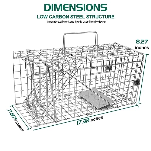 EPESTOEC 17.3" Heavy Duty Squirrel Trap, Folding Live Small Animal Cage Trap, Humane Traps, Catch and Release.