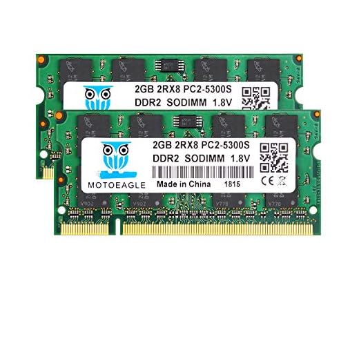 4GB (2x2GB) PC2 5300 SODIMM RAM DDR2 667MHz 2Rx8 2GB DDR2 5300s PC2 666MHz Arbeitsspeicher 200-Pin CL5 1,8V Notizbuch für iMac,Mac mini,MacBook,MacBook Pro,Intel