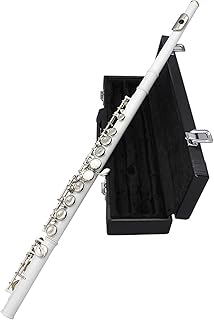 White 16 Holes C Tone Flute With E Key Woodwind Instrument Closed Key Cupronickel Tube Flute flute instrument