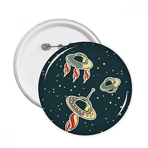 Badge Pins ronde UFO Univers Alien idée cadeau originale pour amateurs d'espace