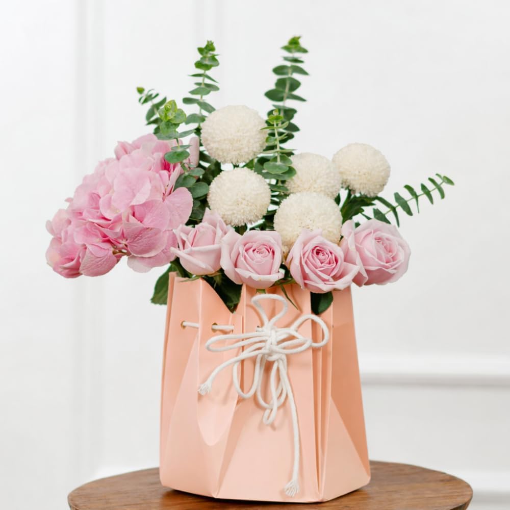 Oasis Pack of 10 Pink Flower Bouquet Pods Waterproof Kraft Paper Boxes – Perfect for Wedding Bouquets, Flower Arrangements & Gifting | 5760 (P-10)-image-19