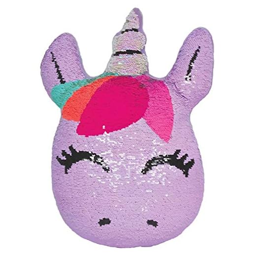 iscream Sweet Unicorn 7.5" x 9.5" Reversible Sequin Soft Fleece Back Mini Pillow