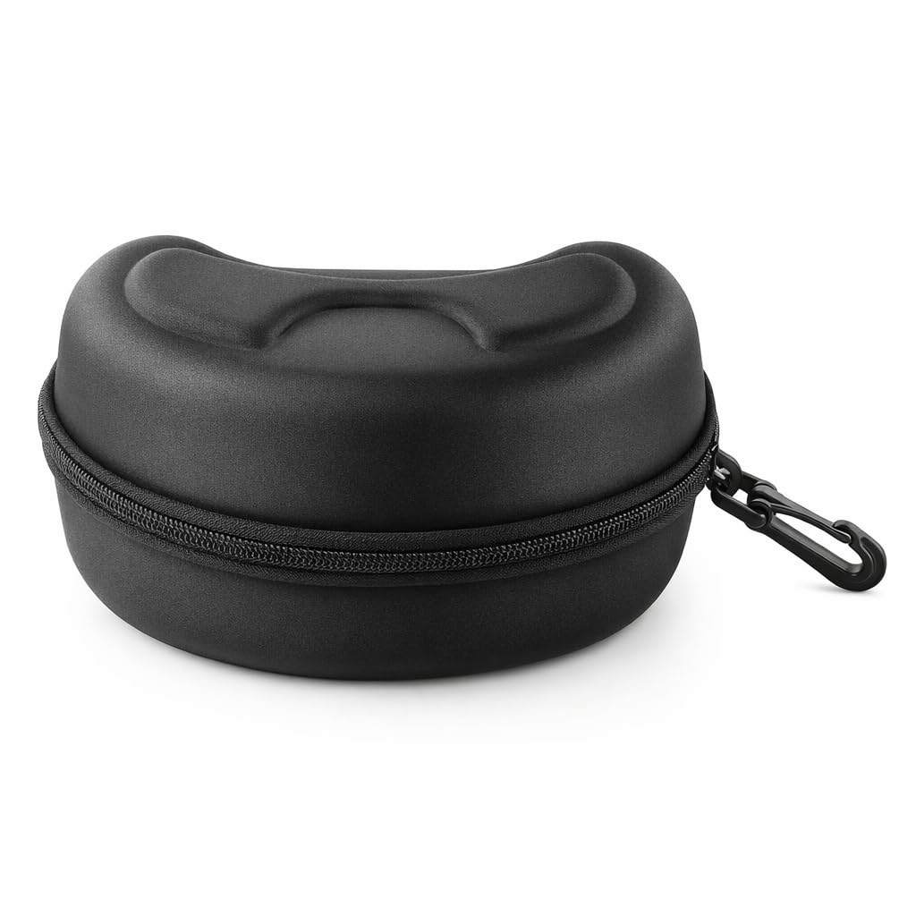 Alomejor Gogle narciarskie etui wygodne okulary twarda obudowa ochrona szkła do przenoszenia twarde etui z karabińczykiem haczyk brelok do jazdy na nartach gogle snowboardowe sport