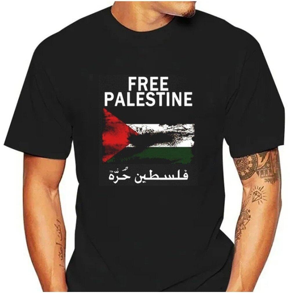 Luxylei Men's Style2 Fashion Palestine T-Shirt Free Palestine T-Shirt Short Sleeved Palestinian Pride Tee Tops I Stand With Palestine T-Shirt(Xl)