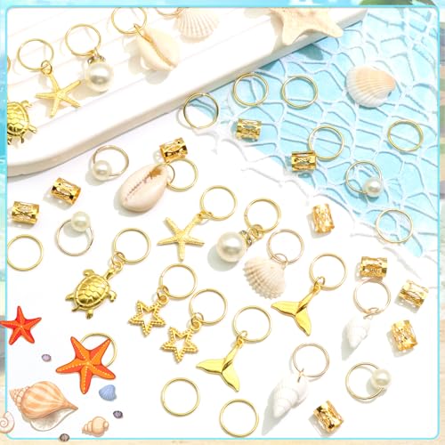40 piezas joyería para trenzas accesorios dorados miniatura 2