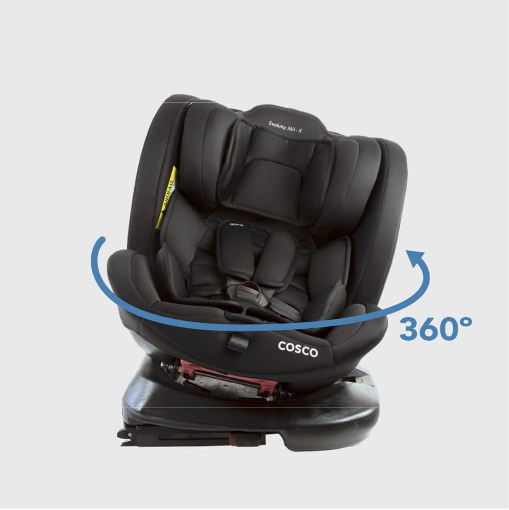 Cosco Kids, Cadeirinha Evolutty 360 X, 0 a 36kg, com Giro 360º e Isofix, Cinza Mescla