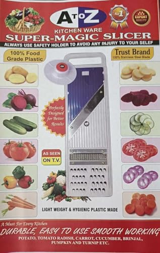 Image of Multipurpose Vegetable Cutter & Chopper | Manual Hand Press Onion, Potato, Carrot & Fruit Slicer Dicer | Sharp Blade Kitchen Chopper | Easy to Use & Clean