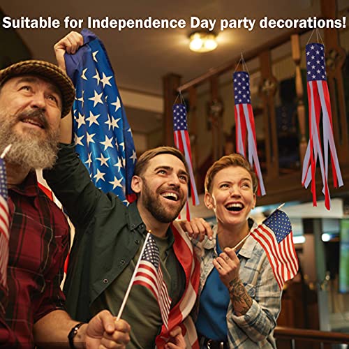 Attmu 2 Pack 60 Inch American Wind Sock Heavy Duty, 4th of July Windsock Decorations US Flag Patriotic Stars & Stripes Fourth of July Hanging Decor Memorial Veterans Independence Day Patriotic Decorations - Thumbnail 7