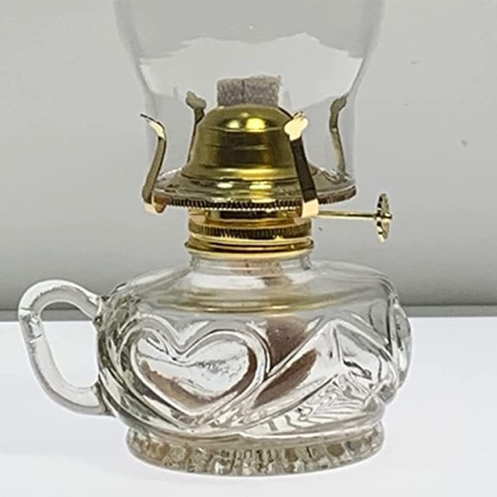 Adjustable Oil Lamp Lantern American Bedroom Bedside Lamp Classic Rural Kerosene Lamp Retro Metal and Glass Illuminated Transparent Atmosphere Light for Living Room Restaurant Kitchen Study