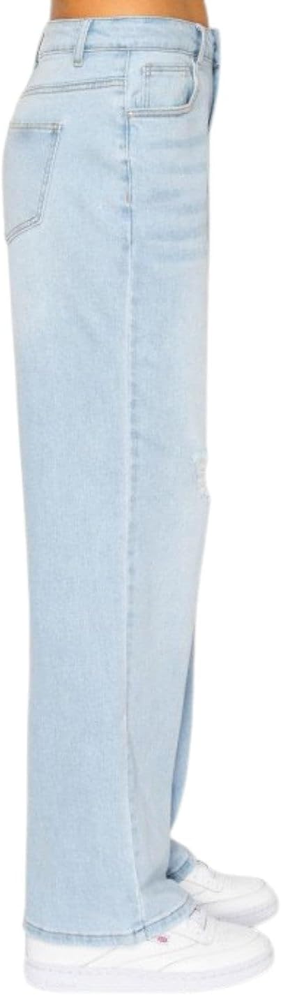 SALT TREE Wax Jeans Women's High Waisted Distressed Straight Leg Denim - with Official Tag - Image 6