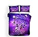 Produktbild CHAOSE Bettwäsche Set,Weich Fortgeschrittenes Material Polyester-Baumwolle Ethnischer Exotischer Traumfänger,3-teilig (1 Bettbezug + 2 Kissenbezüge 50x75cm) (Lila,King Size(220x240cm))