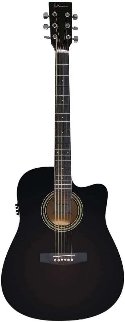 axman – Guitarra electroacústica western con pastilla Incluye un libro y  CD/DVD, púas, Transporte acolchada y compartimento para accesorios de  mochila/Note, cable, de 9 V batería : Amazon.es: Instrumentos musicales