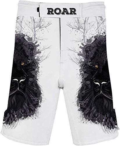 CHOO Men's Lion Series MMA BJJ Cross Training Rash Guard Shorts Spat No Gi Set4