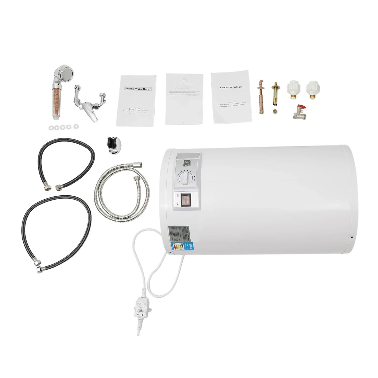 Scaldabagno Elettrico Senza Serbatoio 2000W Istantaneo Con Doccetta 50L/11 Gal Veloce E Comodo