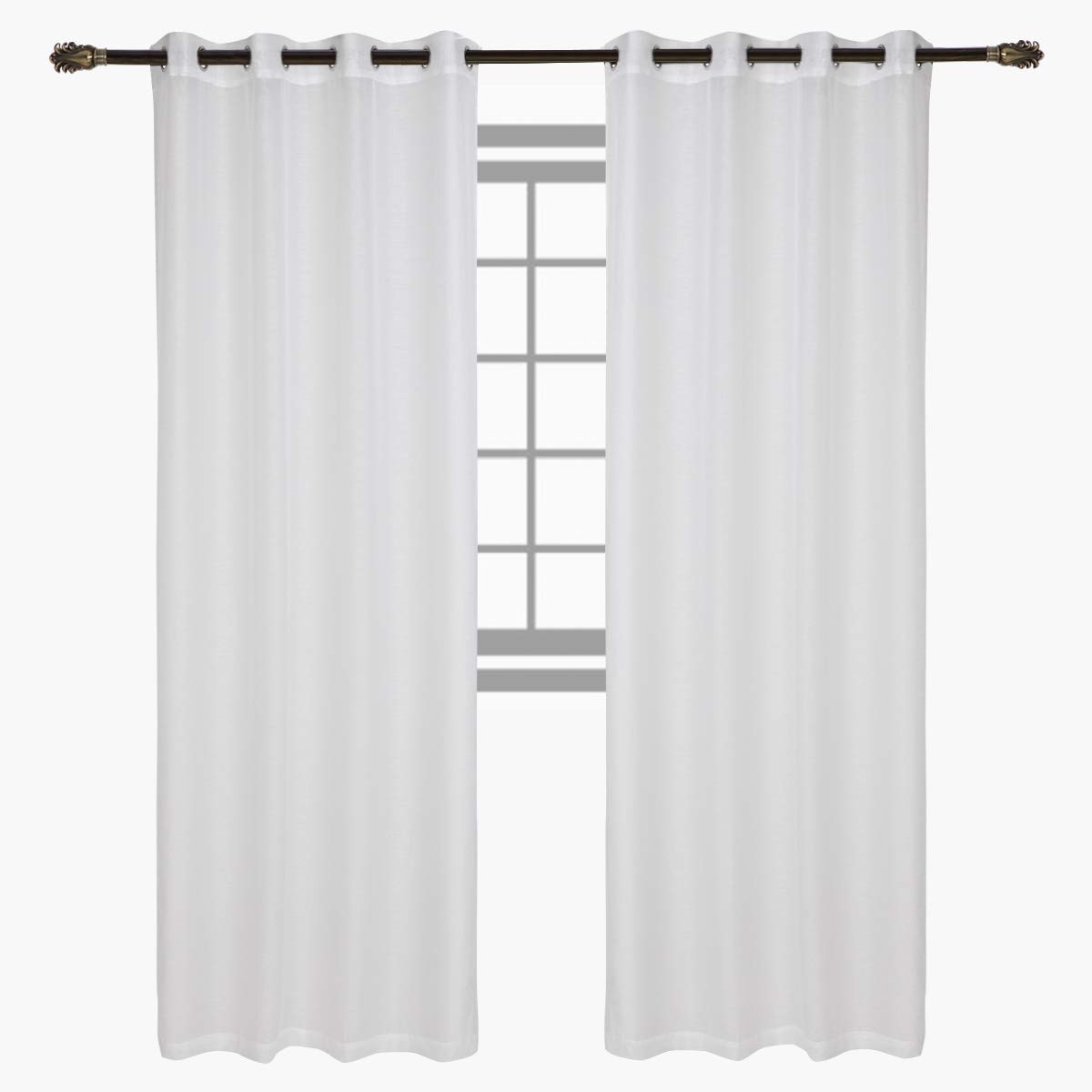 Home Box Indus - Sheer curtain pair-140x240 cms-Off White