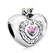 Produktbild Prinzessin Herz Charme mit vergoldet 925 Sterling Silber Zirkon Stein Perle für europäische Stil Armband