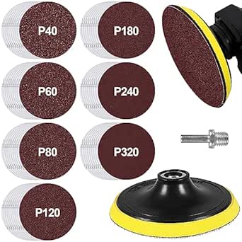 Schuurpapier, 30 stuks, 125 mm, klittenband, schuurschijven, 8 gaten, rond, klittenband, schuurpapier voor excentrische schuurmachine, hout, metaal, kleur (180 korrel
