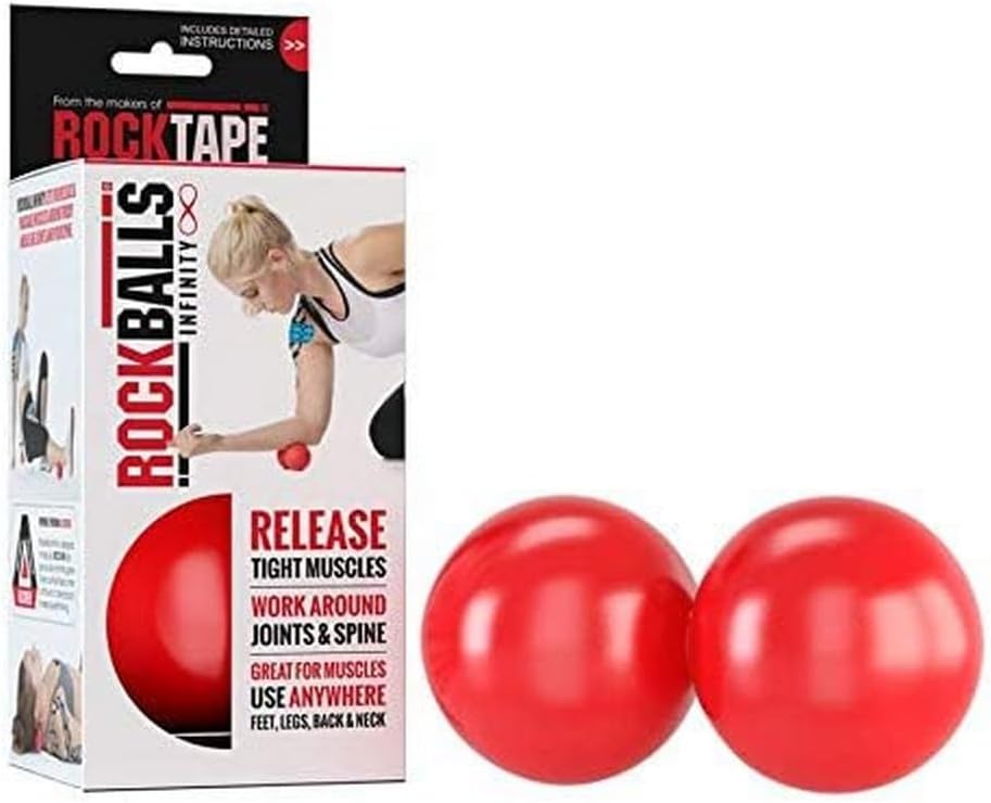 RockTape RockBalls Infinity Dual-Action Fused Massage Balls, Relief for Sore Muscles & Joints, Roll Down Spine, or Pinch & Squeeze Muscles in Tricky Areas