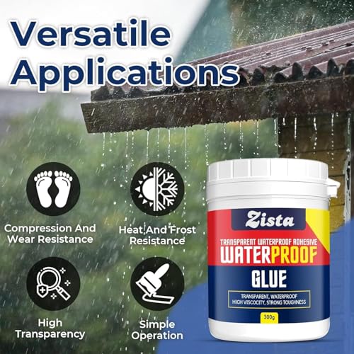 Image of Crack Seal Glue 300gm with Brush | Transparent Waterproofing Glue for Roof Leakage, Pipes, Tiles & Walls | Epoxy Sealant Solution for Long-Lasting Leak Protection